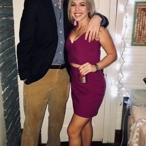 Karlie Pink Sheath Mini Dress Plunge V-neck